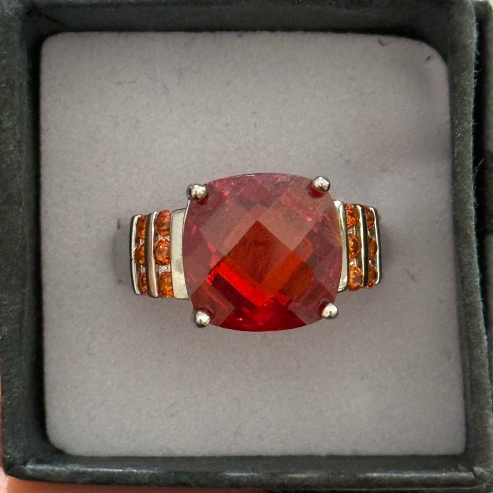 Red Gemstone Ring Sz 9
